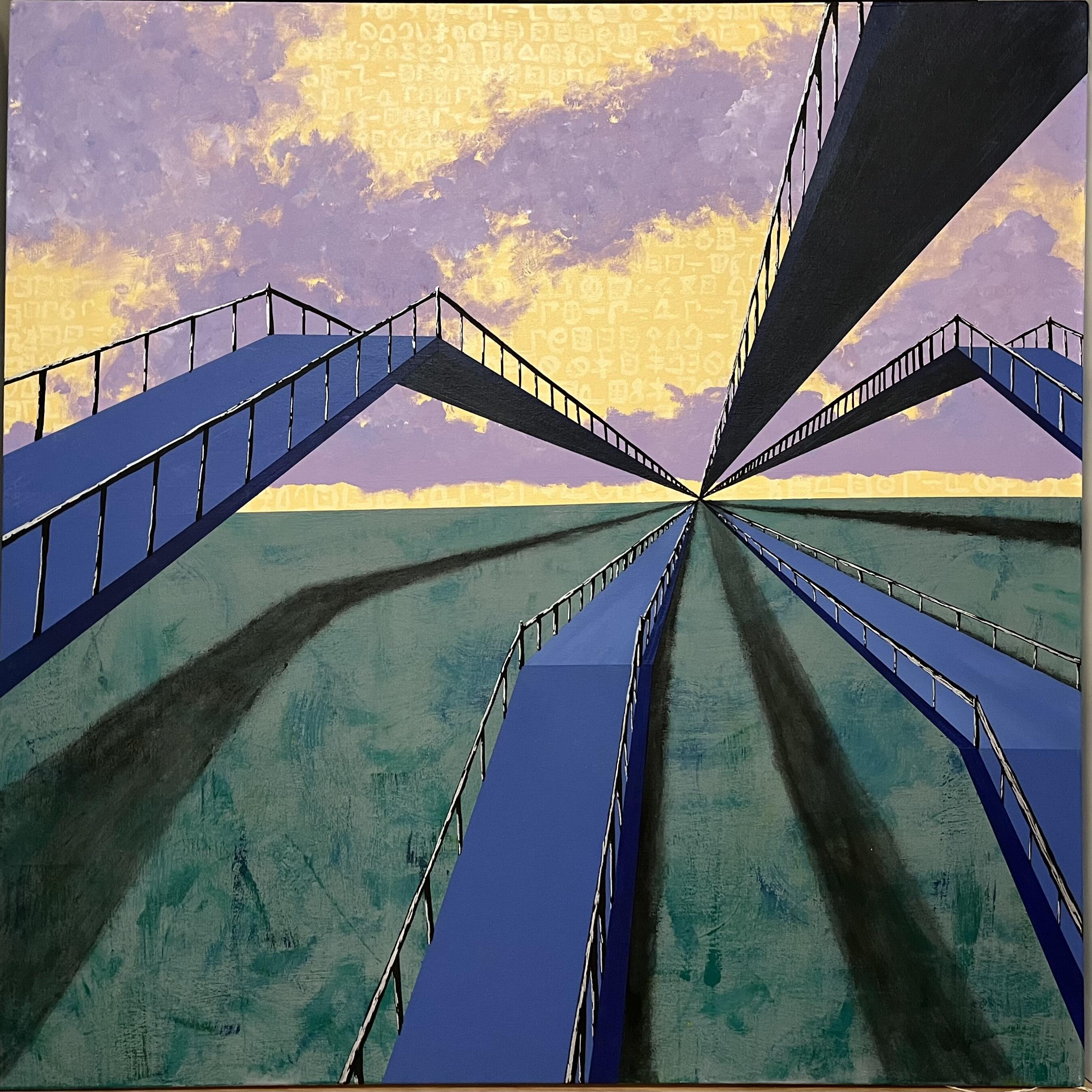 painting of a bridge